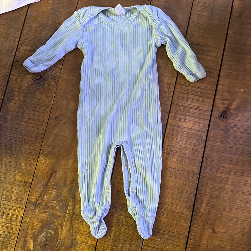 Ribbed Kate Quinn romper with footies
